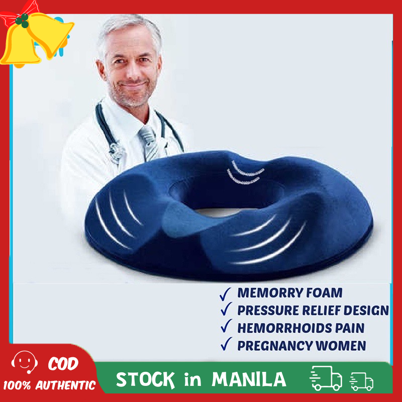 Coccyx Pain Relief Memory Foam Donut Ring Cushion Travel Seat Pillow