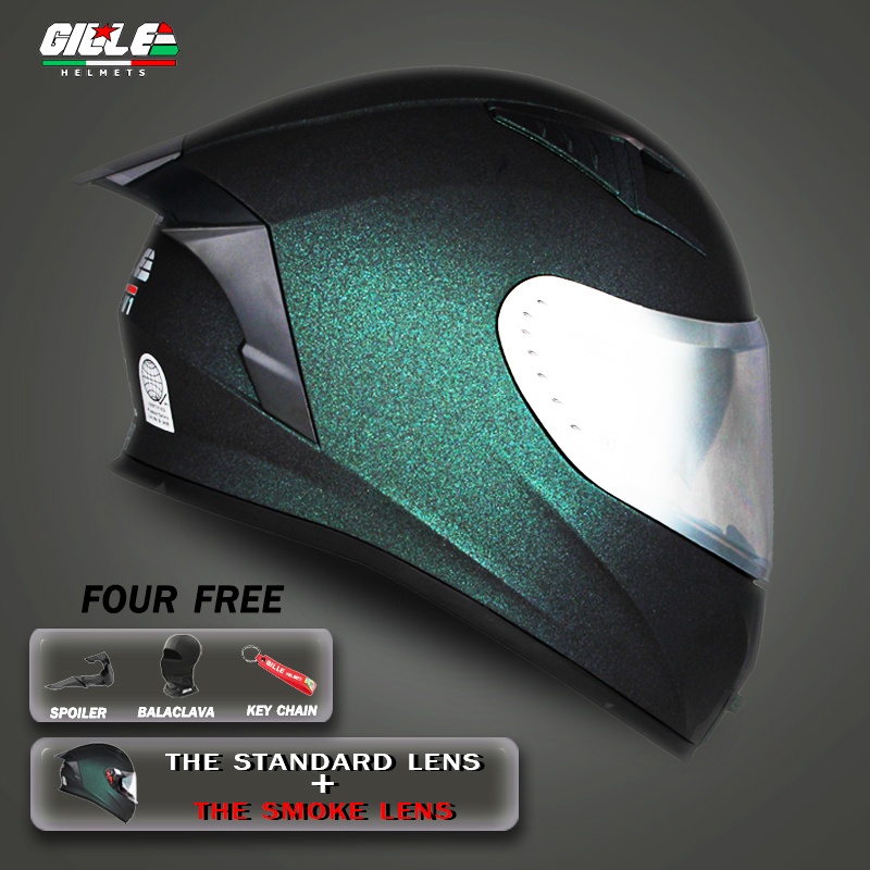Gille Helmet Full face 135 CHAMELEON Series V1 Solid Full Face Dual Visor Helmet for Motorcycle