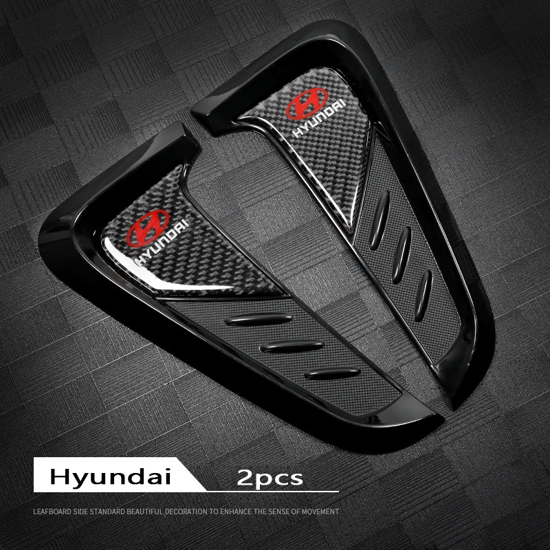 Hyundai Car Side Fender Air Vent Trim Covers Shark Gills Stickers for