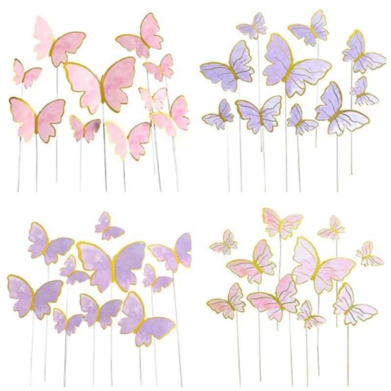 Butterfly Cake Topper Cupcake Party Fondant Chocolate | Shopee Philippines