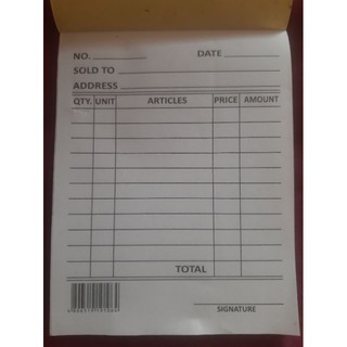 Delivery receipt / sold to receipt/ Duplicate receipt / Not carbonized