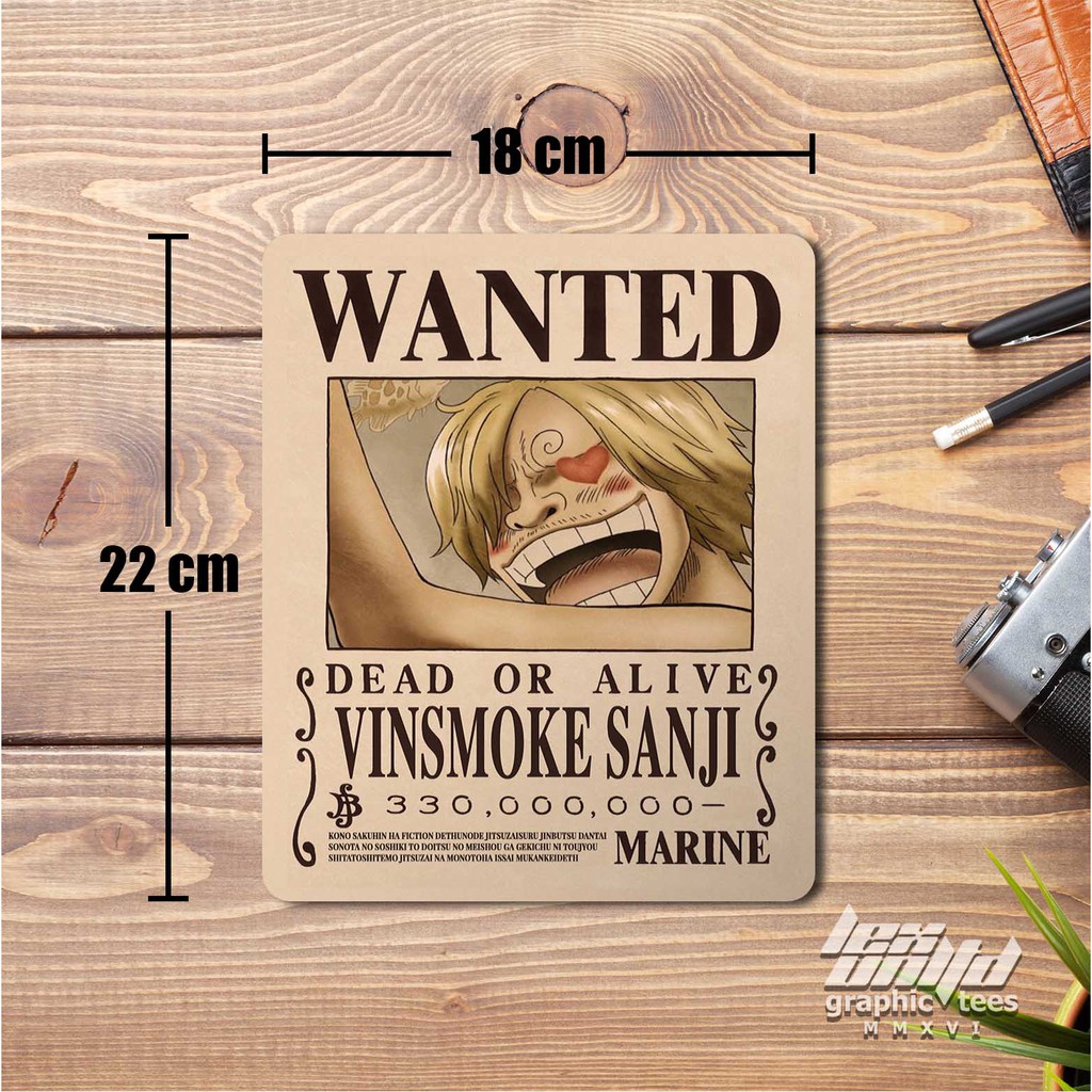One Piece Custom Mouse Pad Vinsmoke Sanji Wanted Poster Shopee Philippines