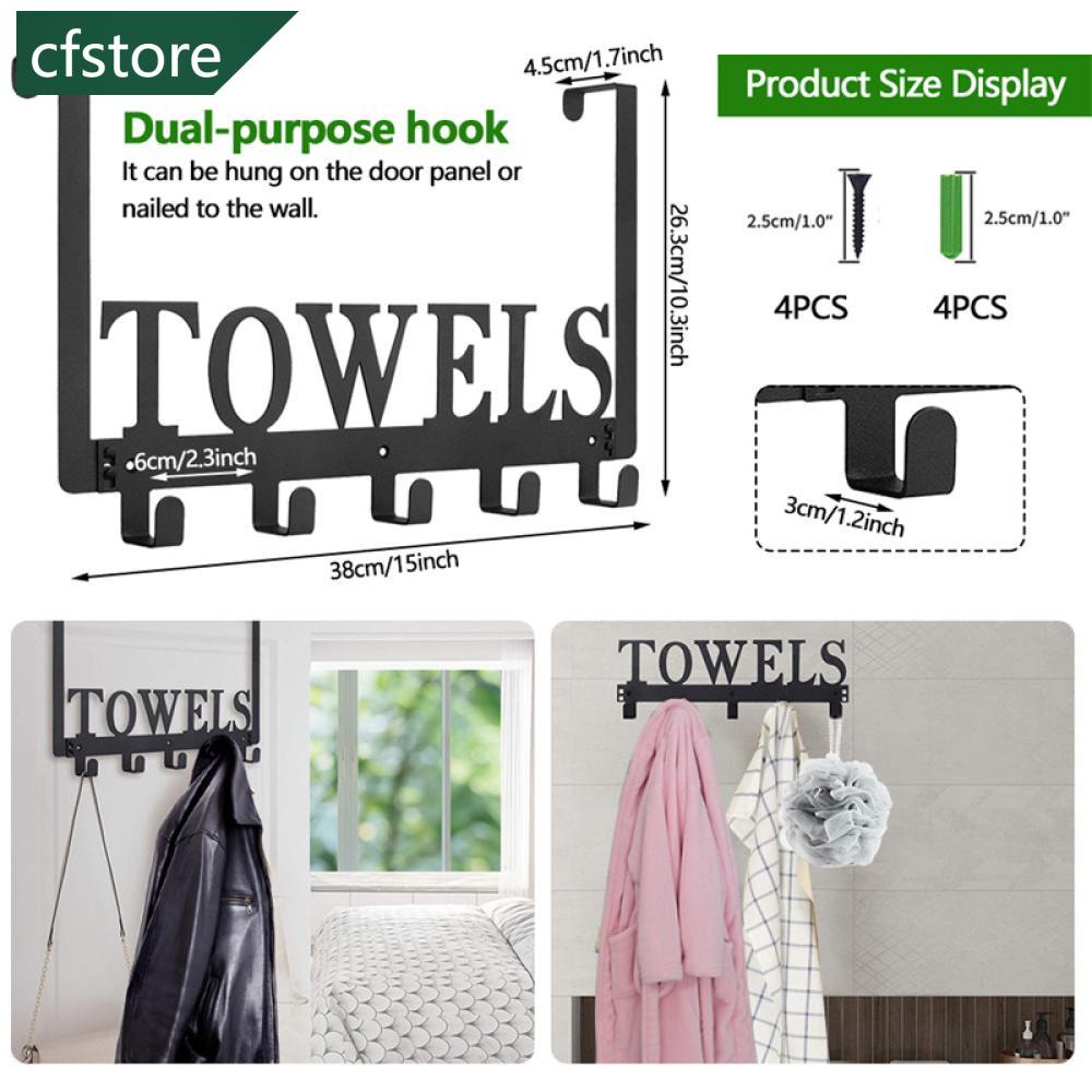 CFSTORE Towel Hooks Waterproof Wall Mount Bathroom Towel Holder Over