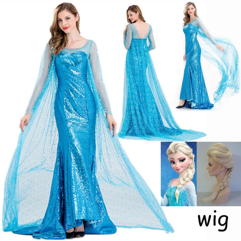 Woman Princess Anna Elsa Princess Dress Queen Anna Costume Adult Snow