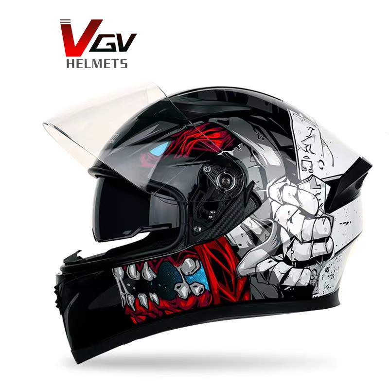 VGV JIEKAI Dual Lens Motorcycle Helmet Full Face Helmet Double Visor