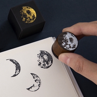 ENWEI 1Pc Vintage Moon Phase Wooden Stamp DIY Bullet Journal Scrapbooking Deco Tools Creative Stationery