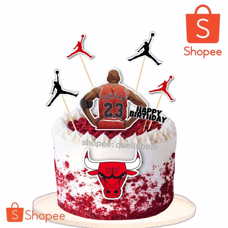 Michael Jordan Jordan Cake Topper Jordan Theme Cake and Cupcake