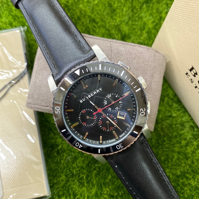 leather chronograph watch