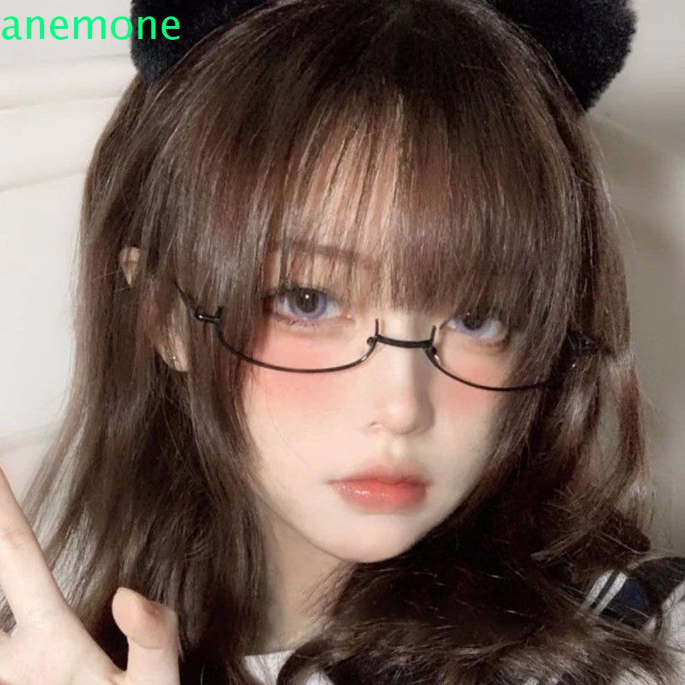 ANEMONE Lovely Oval Glasses Frame Cute Spectacle Frames Half Frames ...