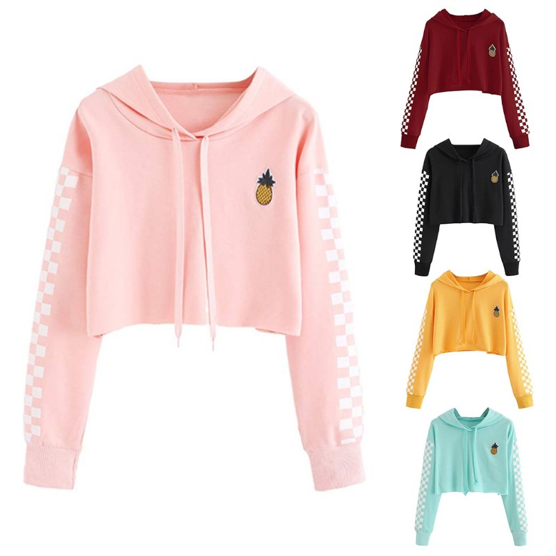 womens crop top hoodies