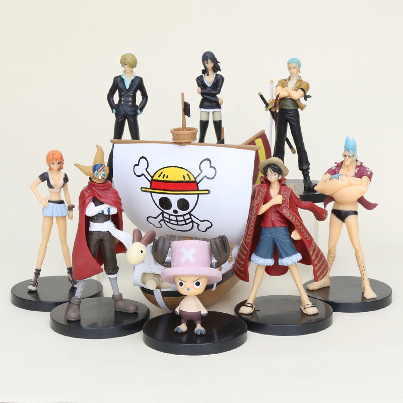 9pcs Set Anime One Piece Figures Goodbye Going Merry Luffy Sanji Zoro Usopp Nami Action Figures Toys Shopee Philippines