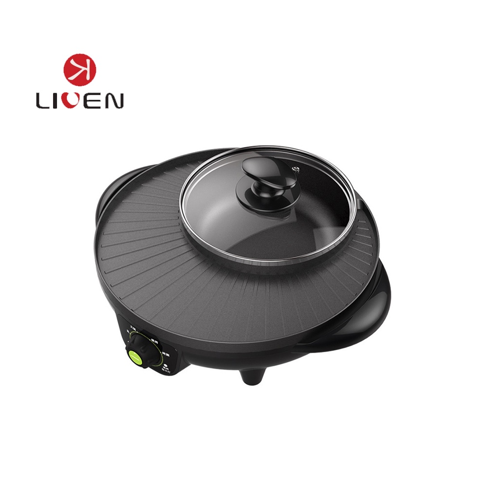 LIVEN MultiFunction NonStick Indoor Electric Roasting Hot Pot for