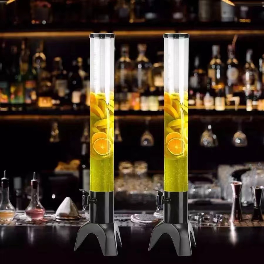 Beer Tower, Removable Ice Tube Three-legged Beer Tap Tower 3L Draft ...