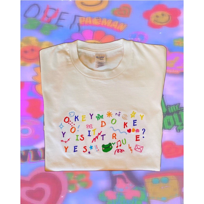 True Beauty Okey Dokey Yo Embroidered Shirts Shopee Philippines