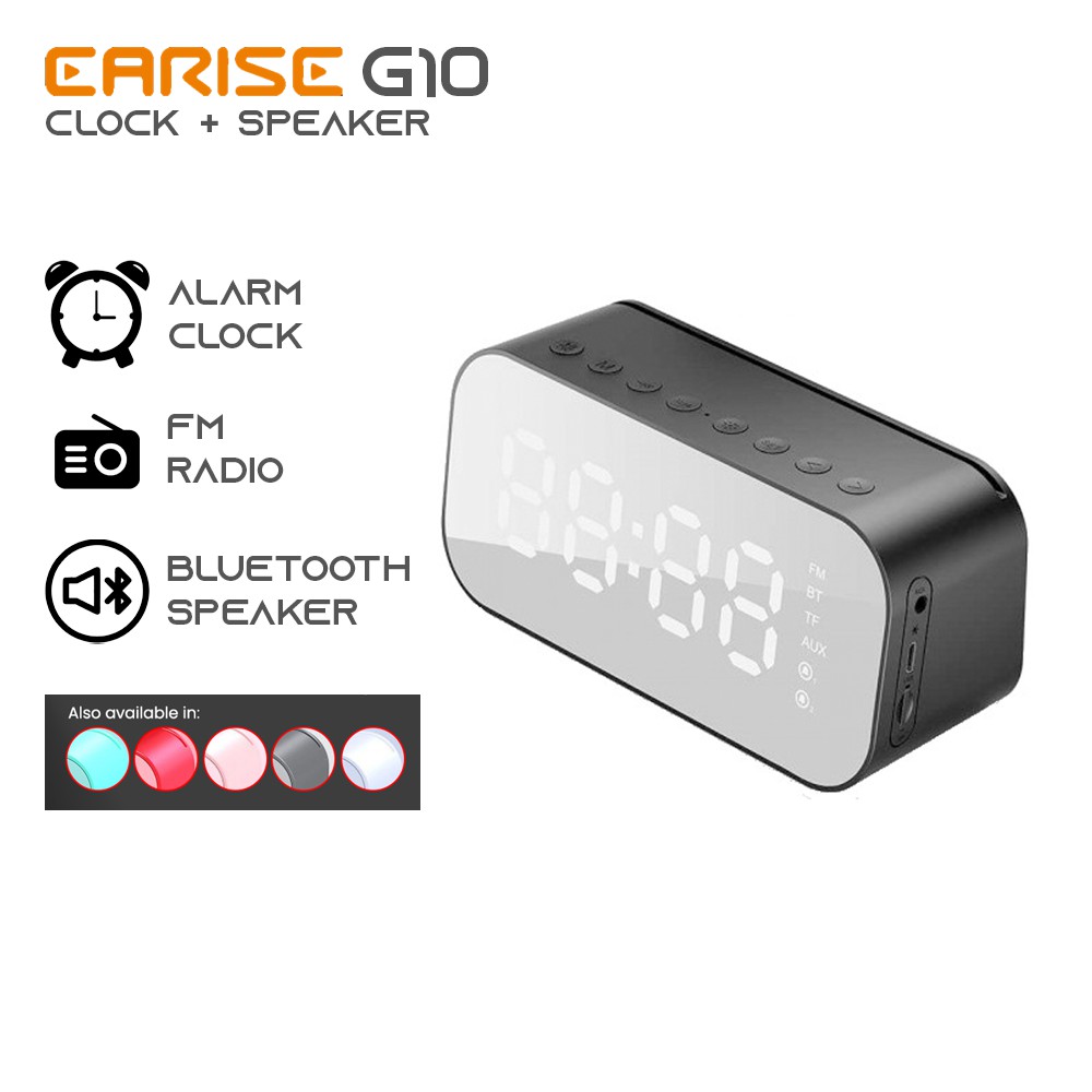 Earise G10 Clock and Bluetooth Speaker Large LED Screen Display Alarm Clock Shopee Philippines