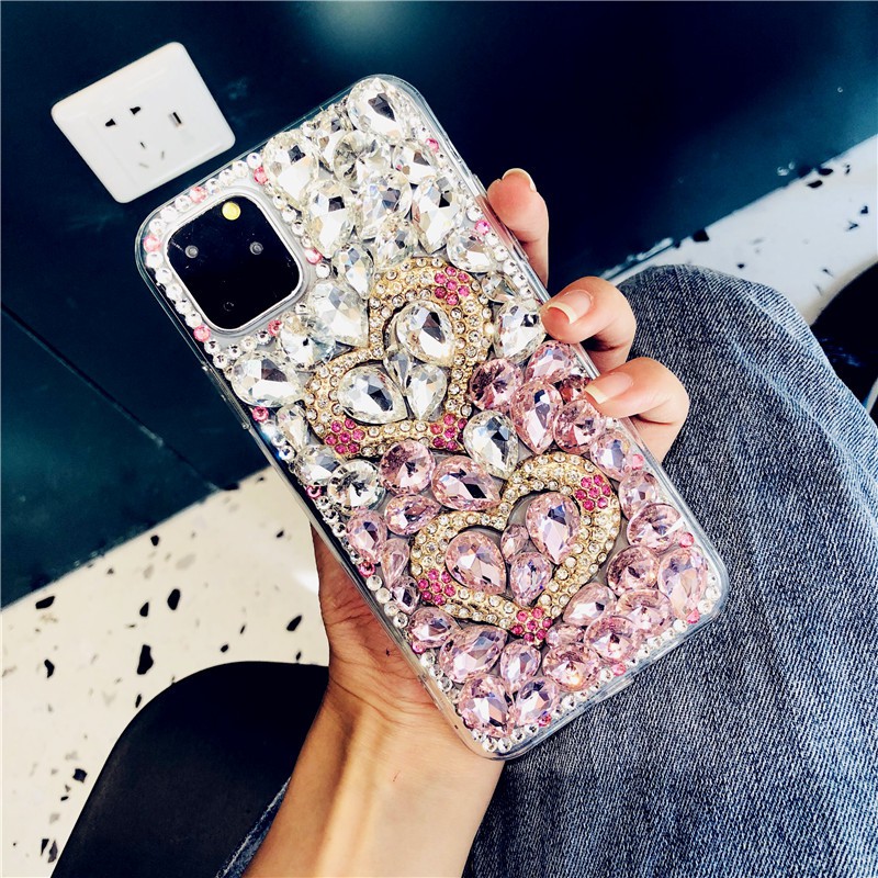 Iphone 12 Pro Max Case Gradient Full Bling Crystal Diamond Love Heart Phone Case Iphone 11 Pro Max Xs Xr X 8 7 6s Plus Se Casing Cover For Women Luxury Shopee Philippines