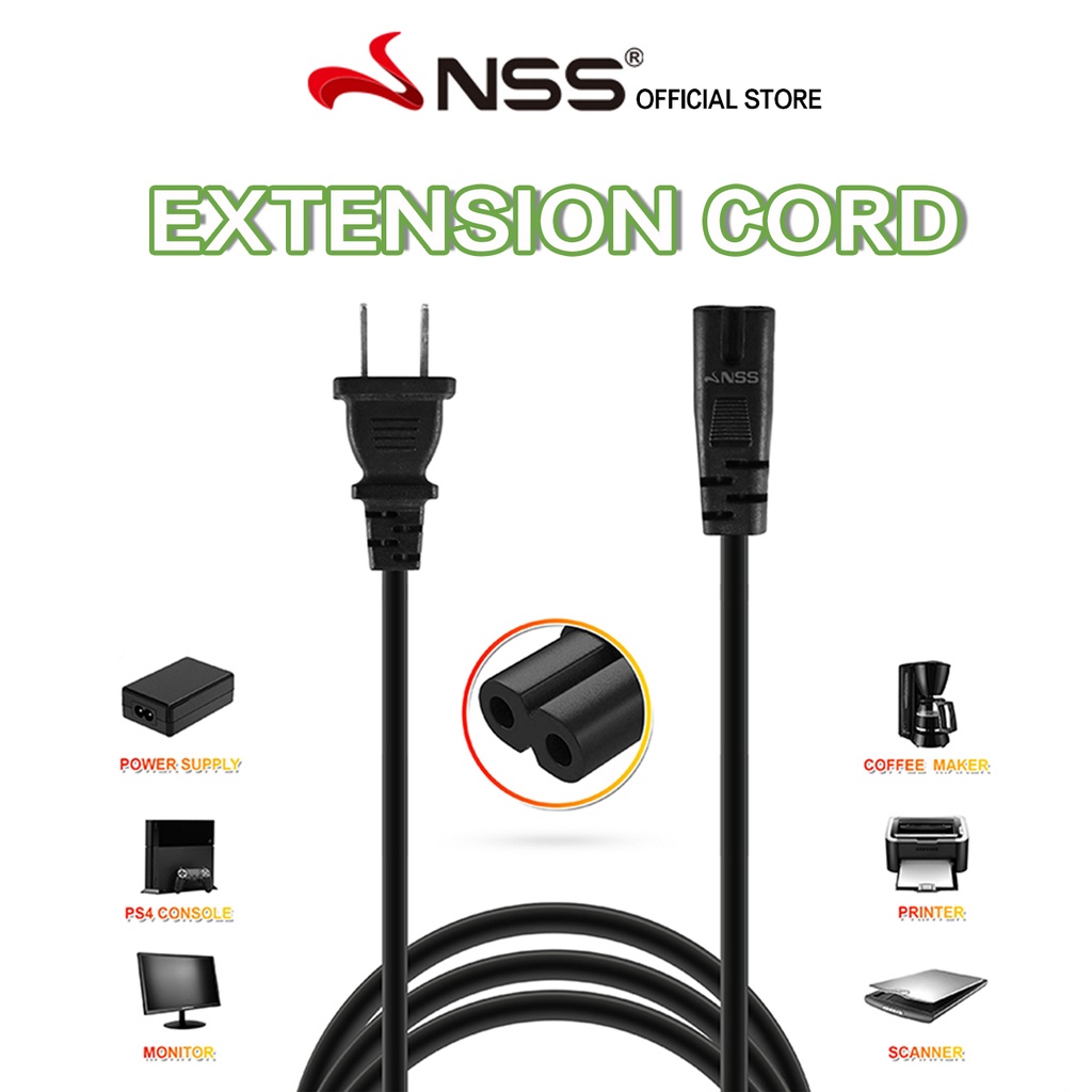 NSS AC Adapter 2 Prong 2 Pin Power Supply Cable Cord Power Cord Power