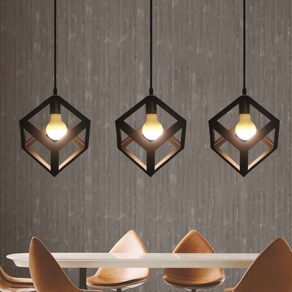 Industrial Cube Metal Pendant Light Accessory Loft Ceiling Lamp