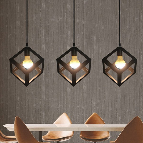 Industrial Cube Metal Pendant Light 