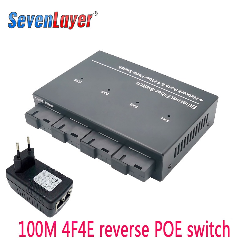 10/100M Reverse POE Switch output 12V supply for epon and gpon 8 port