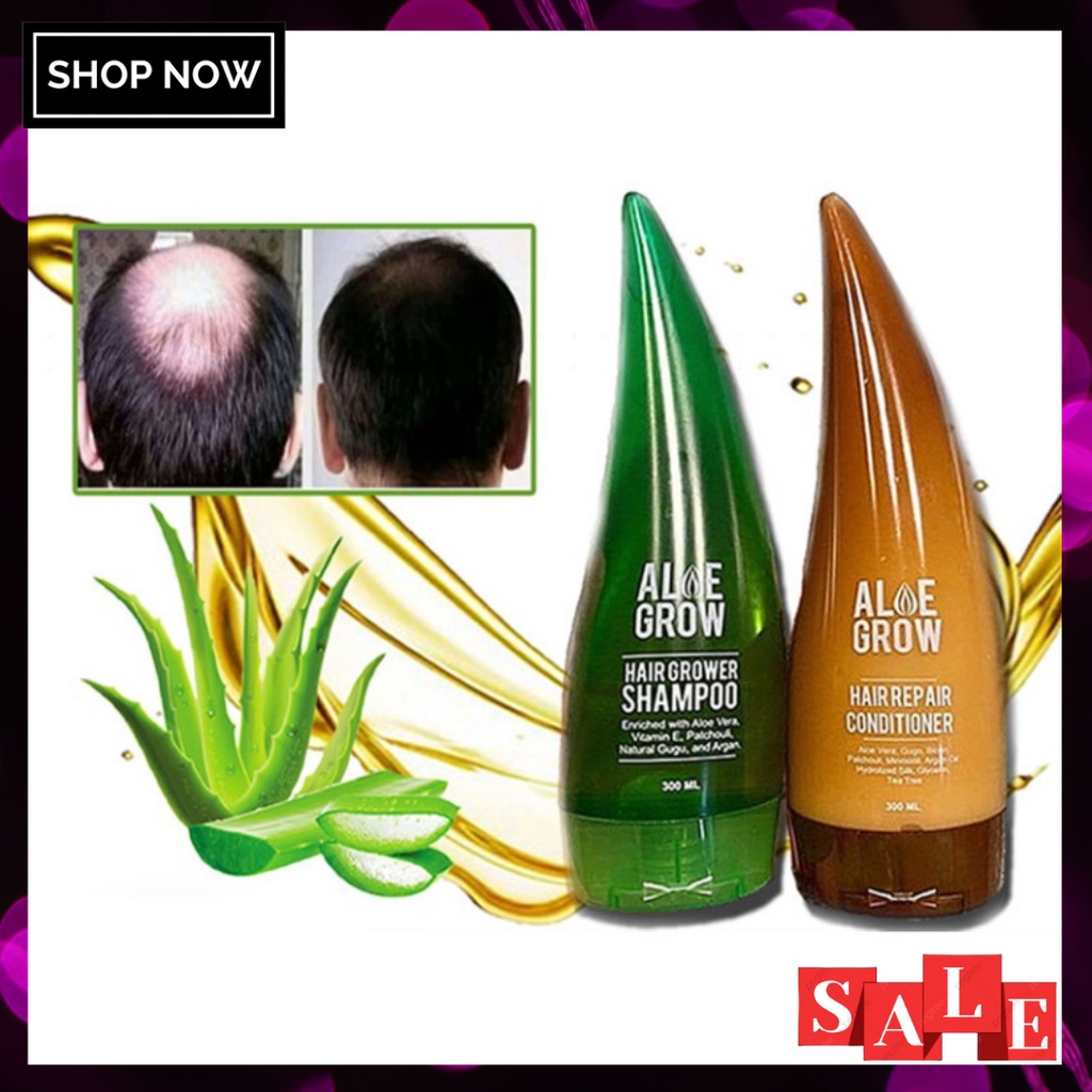( 2 in 1 ) ALOE GROW HAIR GROWER ( SHAMPOO 300ml + Conditioner 300ml