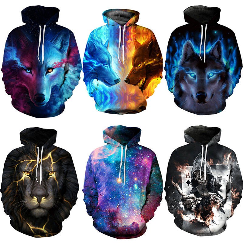 fire and ice wolf hoodie amazon