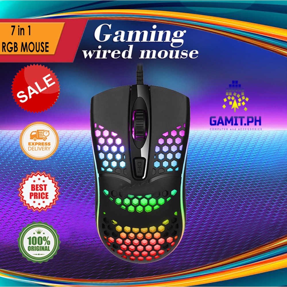 Usb Gaming mouse Rgb Lights backlight wired | Shopee Philippines