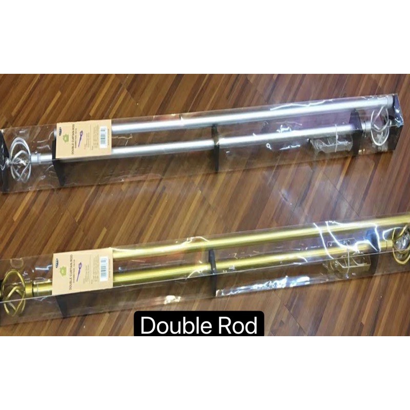 Double Rod Adjustable Extendable Curtain Rod Longest120cm Thick3/4