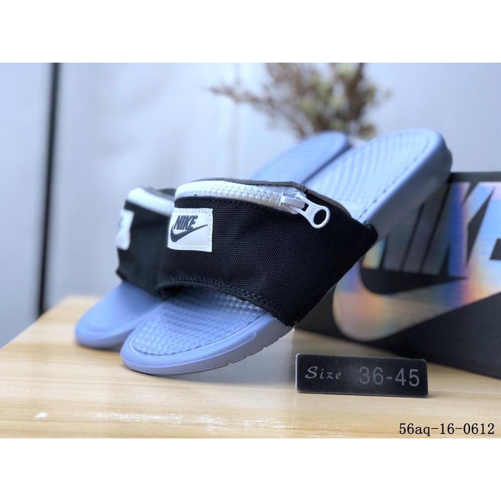 nike slippers zipper