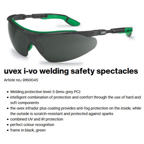 Uvex 9160045 Safety Glasses Black/Green