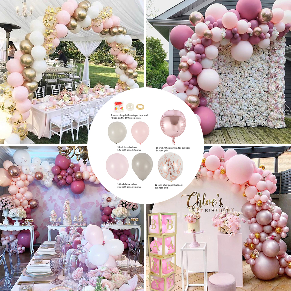 rose gold baby shower balloons