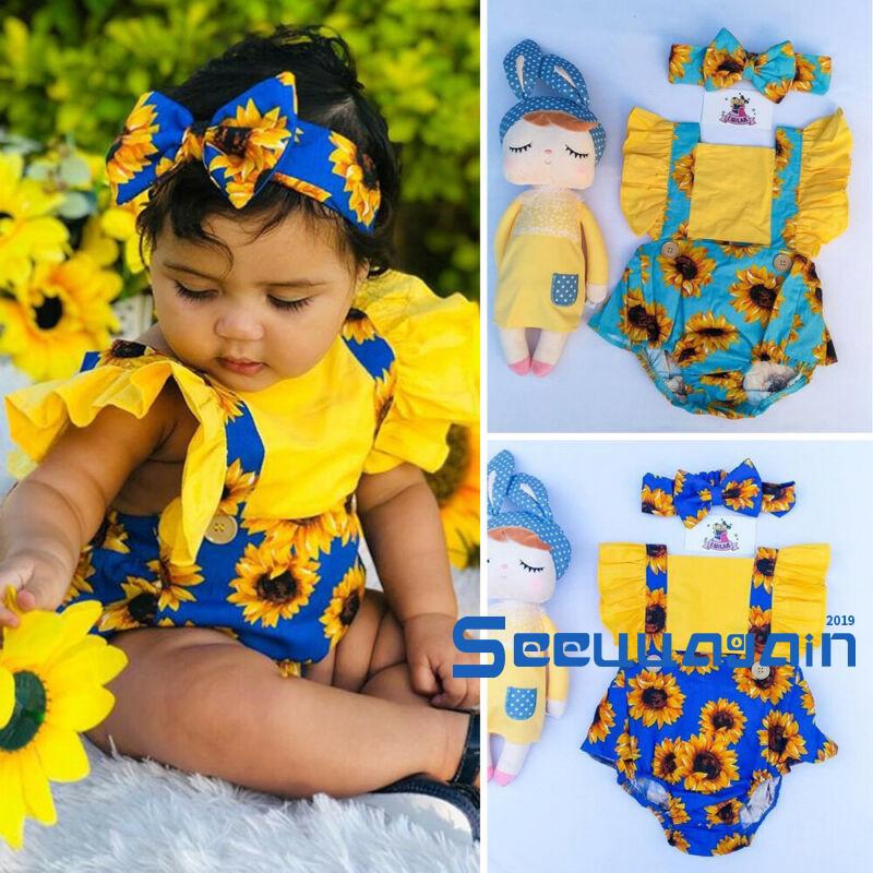 girls sunflower romper
