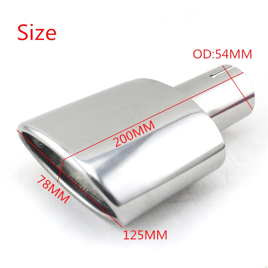 Universal Car stainless steel Exhaust End Tips Pipes exhaust oval tip OD 54MM ID 51MM Shopee