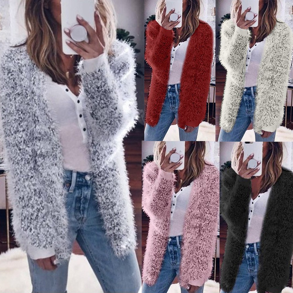 fluffy long cardigan