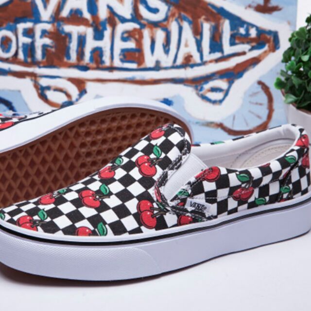 vans cherry slip on