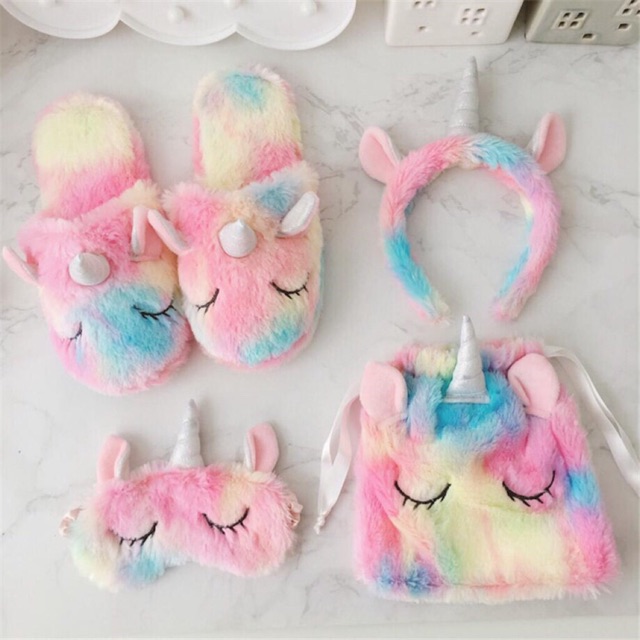 unicorn slippers rainbow