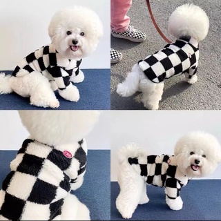 Autumn Winter New Style Pet Checkerboard Fleece Small Dog Clothes Teddy Poodle Bichon Maltese Fadou Cat Schnauzer Pomeranian #1