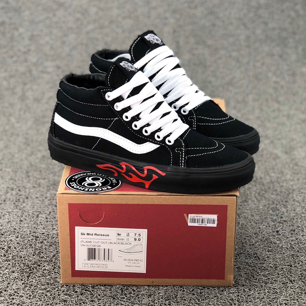 vans with flames on sole