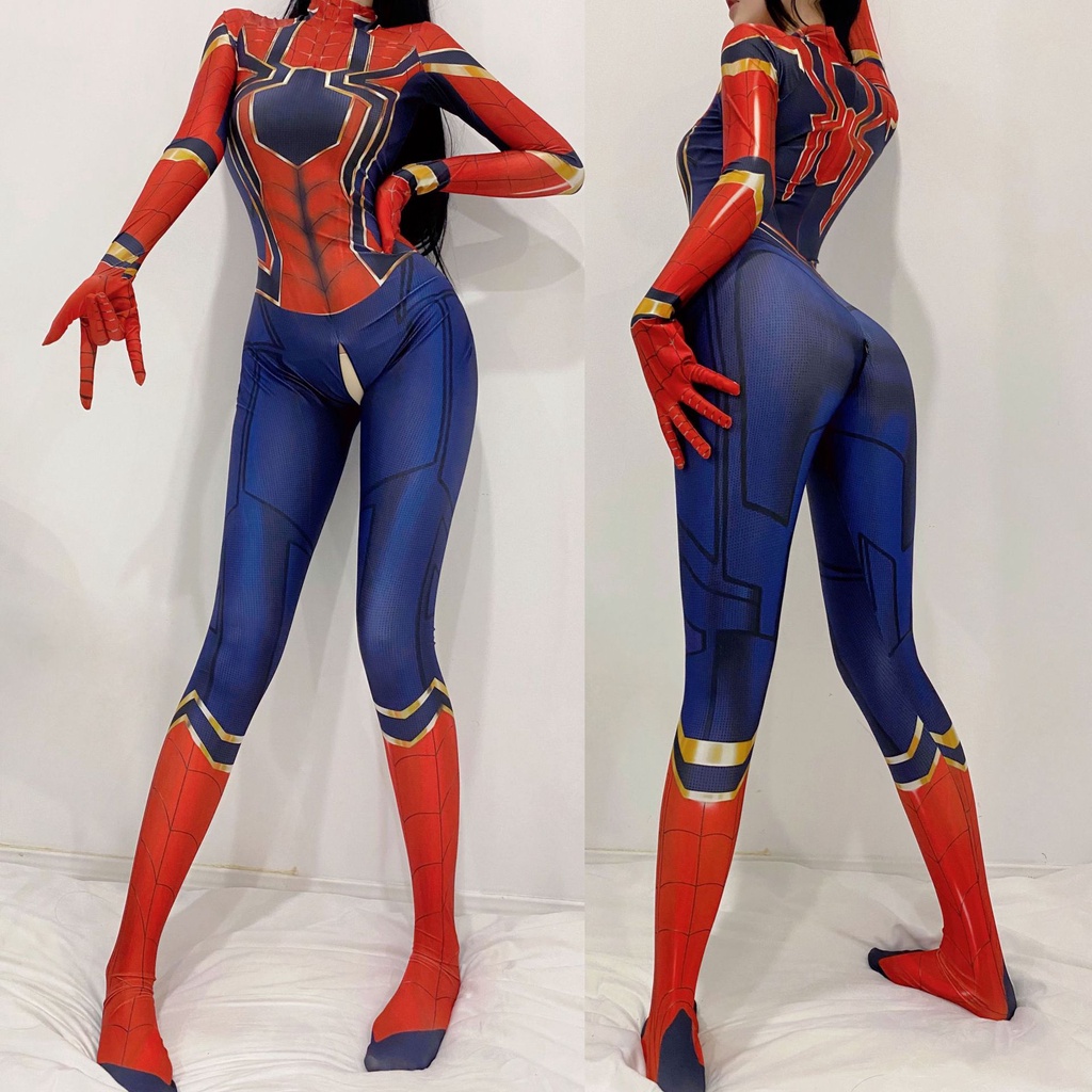 New anime female spider-man zipper open crotch dead reservoir water lesbian  cosplay sexy lingerie one-piece cosplay cost | Shopee Philippines