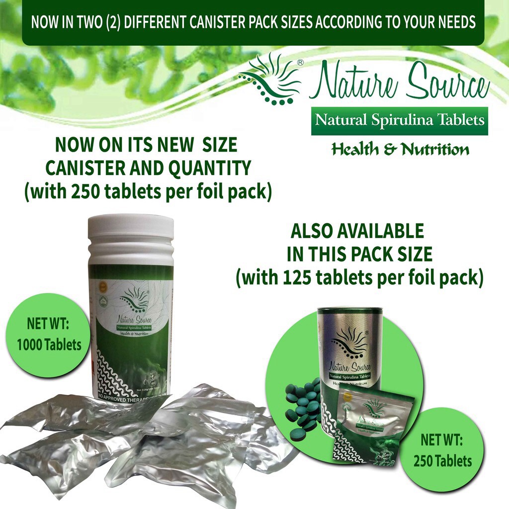 Nature Source Spirulina Tablets Healt & Nutrition 1000tab. Shopee