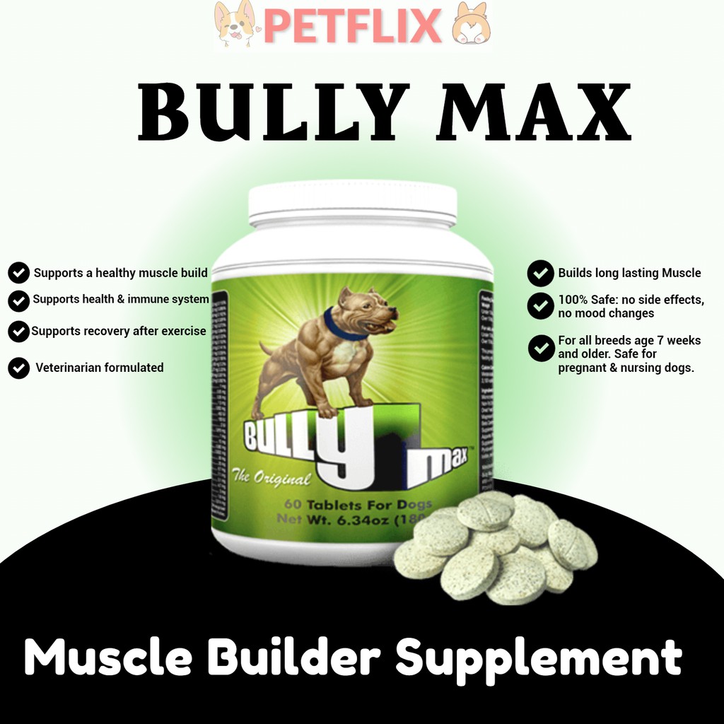 Bullymax Canine Muscle Builder Bulking Supplement For Dogs 60 Tablets