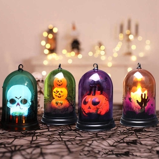 Plastic Halloween LED Light Skull Pumpkin Candle Lampu  