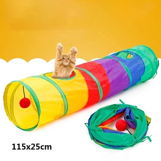 Funny Pet Tunnel Cat Play Rainbow Tunnel, Foldable Cat Tunnel Kitten Toy Bulk Toy Rabbit #5
