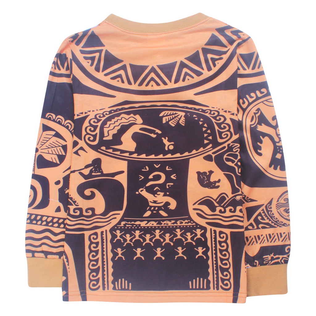 Boys Halloween Moana Maui Tattoo T Shirt Pants Cosplay Costume Kids Cosplay