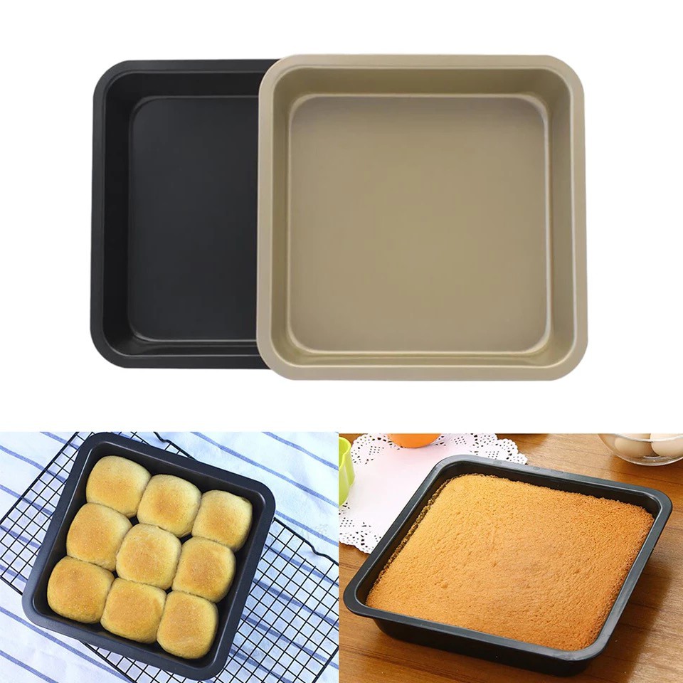 Square Cake Pans, Non-Stick Baking Pan, Carbon Steel Toast Pan, Baking