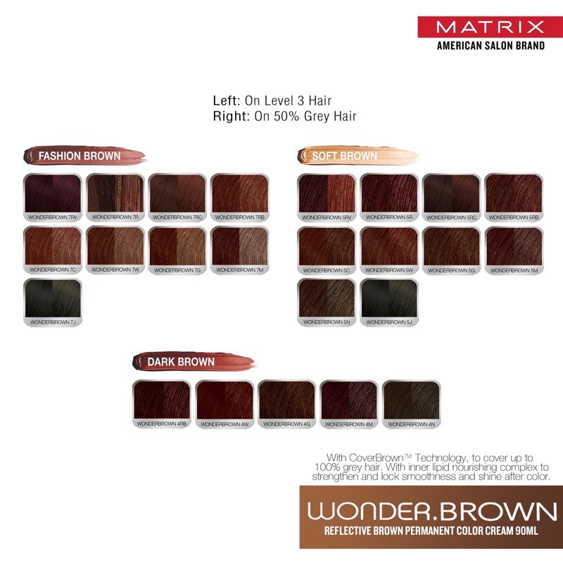 Matrix wonder brown color chart
