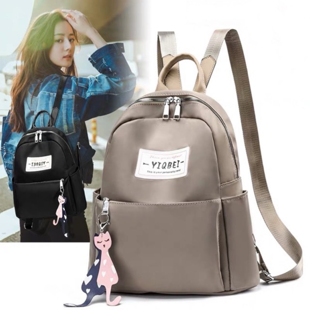 YQY Korean Nylon waterproof backpack female casual wild multifunction