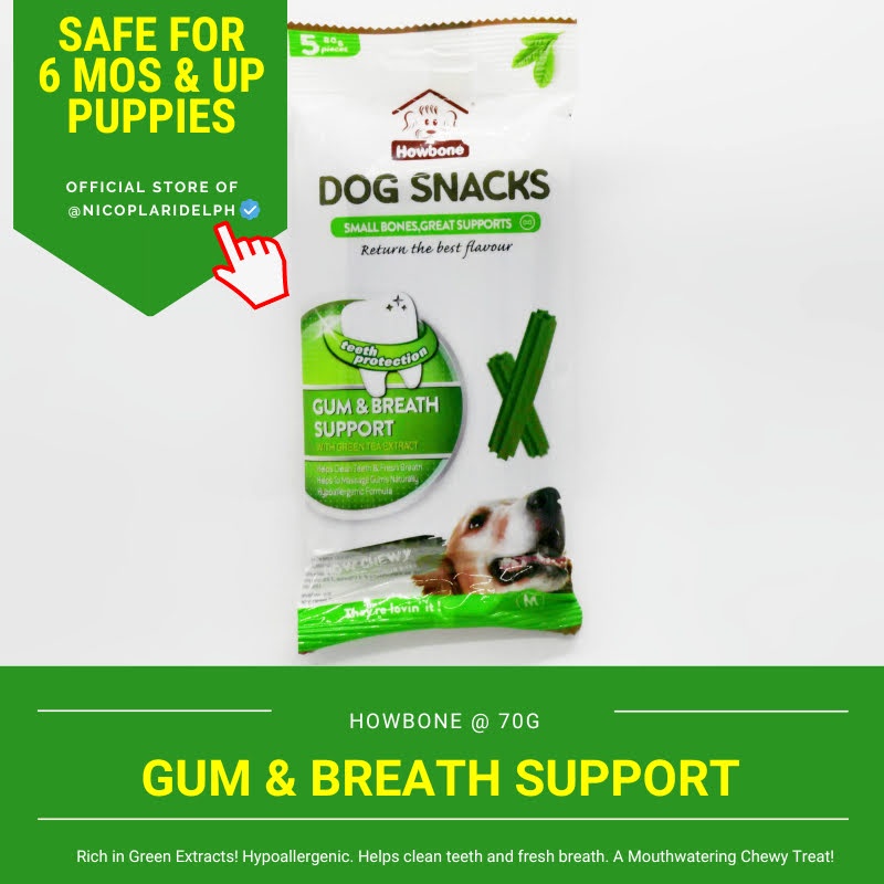 Howbone How Chewy Green Tea Bars Rich in Green Tea Extracts for Gum and
