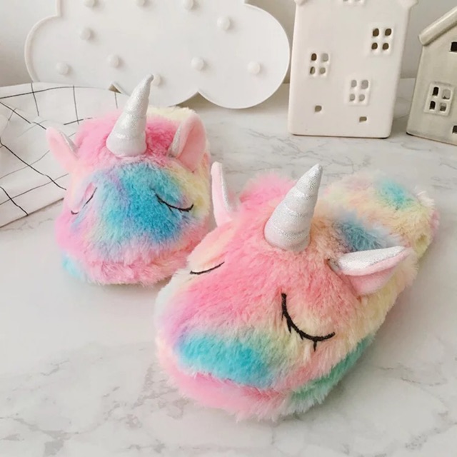 unicorn house slippers