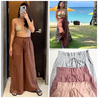 SUMMER WIDE LEG PANTS | ELEGANT COTTON LINEN FABRIC